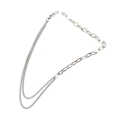 Dây chuyền vòng cổ thời trang unisex mix 2 lớp titan không gỉ
