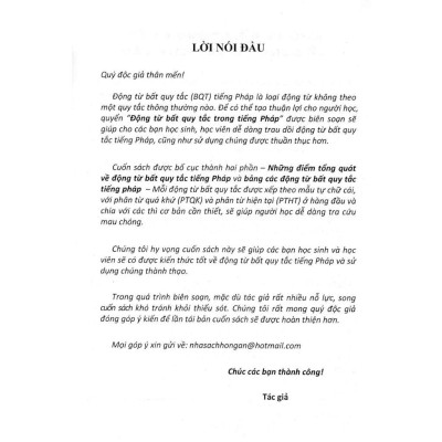 Sách - Động Từ Bất Quy Tắc Trong Tiếng Pháp - Lê Minh Cẩn - Hồng Ân