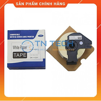 Giấy in Decal Brother DK-11201 - 29mm x 90mm x 400 nhãn - Chữ đen nền trắng - Dùng cho máy in BROTHER - QL [Hàng nhập khẩu]