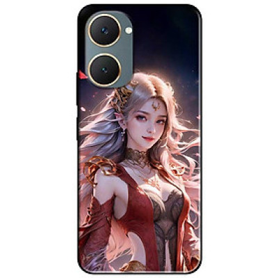 Ốp lưng cho Vivo Y03 - Y03T - Y18 - Y18S - Y18T - Y27 5G - Y28 4G - Y36 - Mỹ Nữ Áo Đỏ Đen - Hàng Chính Hãng