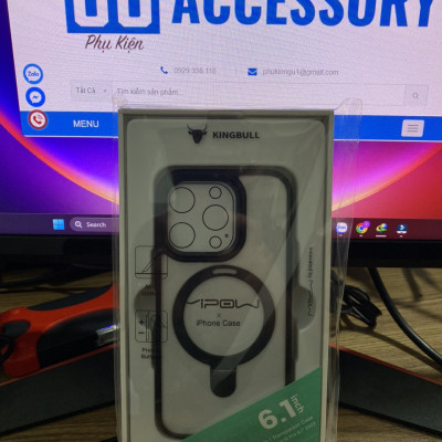 Ốp Lưng Trong Suốt Mipow Ring Holder iPhone 15 Pro/Pro Max Hàng Chính Hãng