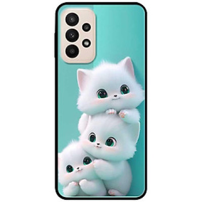 Ốp lưng cho Samsung A13 4G - Samsung A13 5G - Samsung A33 5G - Samsung A53 - A12 - A22 4G - F12 - M12 - Ba Chú Mèo Trắng - Hàng Chính Hãng