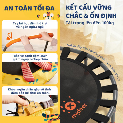 Trampoline cho bé gấp gọn nhà nhún Mideer Kids Trampoline
