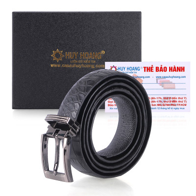 HJ5214-15-16-17 - Dây thắt lưng nữ da cá sấu Huy Hoàng nguyên con bụng 2,5P màu đen, nâu đỏ, vàng bò, nâu đất