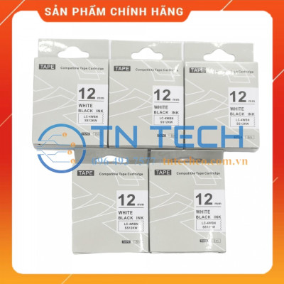 Nhãn in TEPRA - EPSON LC-4WBN (SS12KW) – Chữ đen nền trắng 12MM X 8M  - Dùng cho máy in nhãn TEPRA - EPSON [Hàng nhập khẩu]