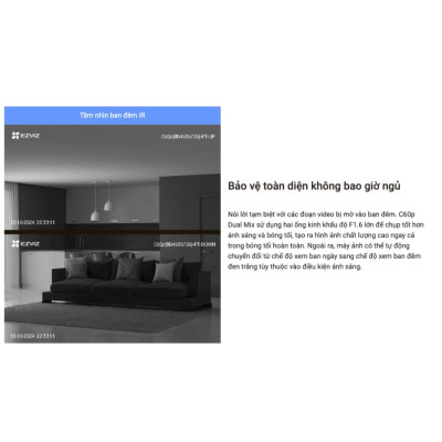 Camera Wifi EZVIZ Mắt Kép 2K Trong Nhà CS-C60p-R100-8H33WF Đàm Thoại 2 Chiều Hàng nhập khẩu