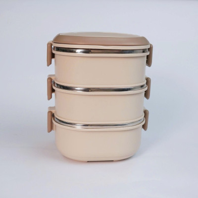 Hộp cơm giữ nhiệt 3 tầng Inox 304 Kalpen AR11 dung tích 2100ml chuẩn Đức - Hàng chính hãng