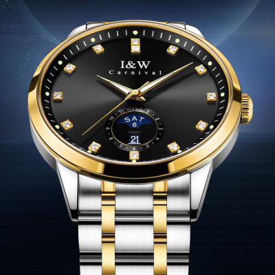 Đồng hồ nam chính hãng IW Carnival  IW625G-3 ,kính sapphire,chống xước,chống nước 50m,Bh 24 tháng,máy cơ (automatic)
