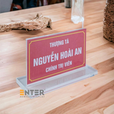 Kệ mica 2 mặt Enter E17C LR 13.5x23cm, đế 10x25cm vát 4 cạnh