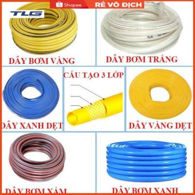 Bộ dây vòi xịt tưới cây, rửa xe 7-10M (cút nhựa nối nhựa xanh) 206843