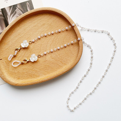 Dây kính chuỗi đeo kính đeo tai nghe bluetooth đeo airpod dây đeo khẩu trang hạt cườm mix hoa hồng sang chảnh