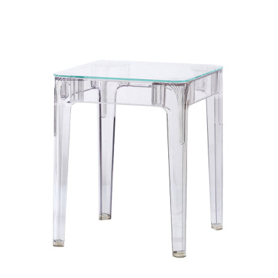 Bàn cafe tiếp khách sang trọng TE1540-06G Nội thất Capta Bàn tiếp khách cao cấp mặt kính cường lực trong suốt khung nhựa PC trong suốt hàng nhập khẩu hcm