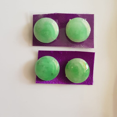 Bộ lắc tay 4 viên đá cẩm thạch tự nhiên hạt tròn xoe đẹp Size hạt tròn Ngang 12mm x dầy 1,8mm Màu Xanh Ngọc nhẹ Nữ làm lắc tay vàng đeo đẹp món quà tặng Mẹ, tặng Vợ người thân ý nghĩa ạ