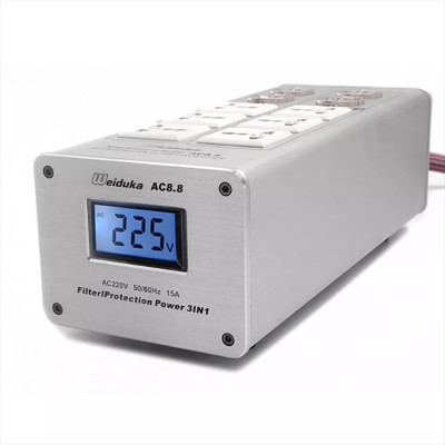 QUÀ TẶNG KÈM - BỘ LỌC NGUỒN ĐIỆN SẠCH CHỐNG NHI.ỄU AC8.8 CHUYÊN DÙNG CHO DÀN ÂM THANH HI-END CÔNG SUẤT 3000W. Wei.du.ka AC8.8 Power Strip 3000W LED Display Lighting Protection AC Power Outlet Audio Power Filter Purifier Conditioner - Hàng Chính Hãng