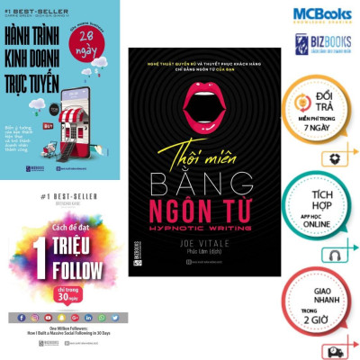 Sách - Cách Để Đạt 1 Triệu Follow Chỉ Trong 30 Ngày + Thôi Miên Bằng Ngôn Từ + Hành Trình Kinh Doanh Trực Tuyến 28 Ngày