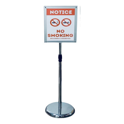 Standee trụ inox khung mica A3