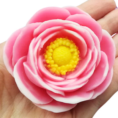 Bộ 3 khuôn silicon làm bánh, rau câu hoa hồng trà Nhật, hoa anh túc và lá loại 8 cm - Mã số 1119