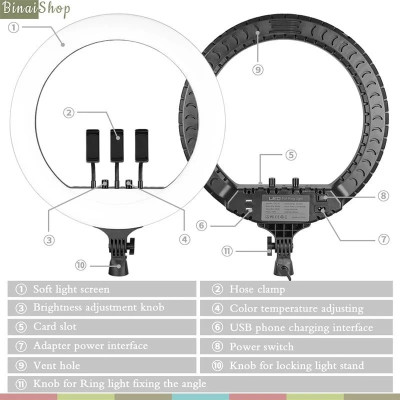 Đèn LED Ring RL21 / RL18 - Đèn Led Dành Cho Chụp Ảnh , Quay Phim, Phát Trực Tiếp, Nhiệt Độ Màu 2700K-6500K, Công Suất Tối Đa 36W- 65W - Hàng nhập khẩu