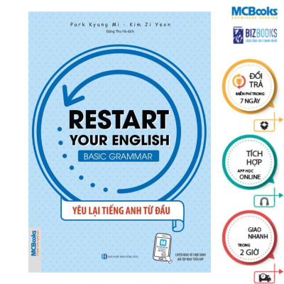 Sách - Yêu Lại Tiếng Anh Restart Your English: Traveling Abroad + More Expression + Basic Grammar + Daily Life - MCBooks