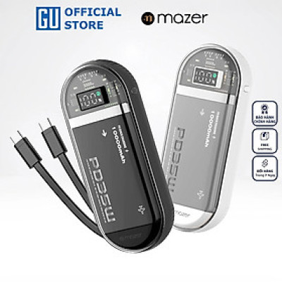 Pin Sạc Dự Phòng Mazer PowerCharge Link 1035 PD35W 10000mAh Có Sẵn 02 Dây Type C Tích Hợp Sạc Nhanh 35W Hàng Chính Hãng