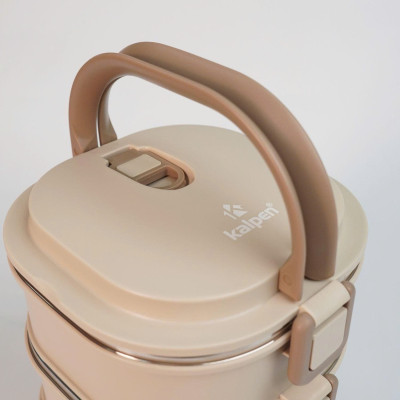 Hộp cơm giữ nhiệt 3 tầng Inox 304 Kalpen AR11 dung tích 2100ml chuẩn Đức - Hàng chính hãng