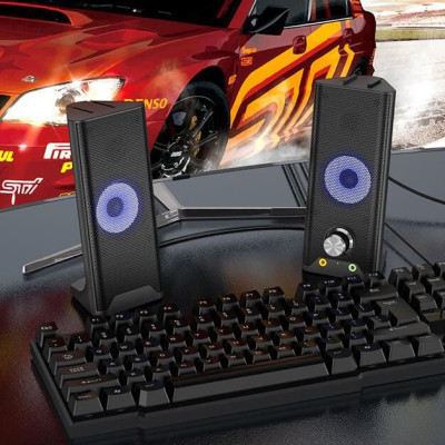 Loa máy tính cao cấp âm thanh sống động 2 trong 1 (bằng dây cắm và có bluetooth) OLAPLE - Hàng nhập khẩu