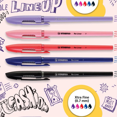 Bộ 8 bút bi nắp STABILO Re-Liner F (BP868F-C8)