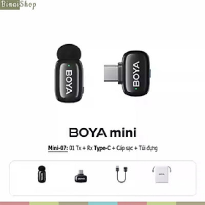 BOYA Mini (Bản Mới 2024) - Micro Đầu Ngón Tay Không Dây, Kẹp Áo, Dùng Cho Điện Thoại, Bắt Xa 100m, Chống Ồn - Hàng chính hãng