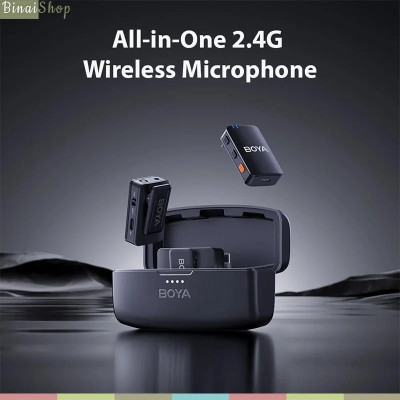 BOYAMIC - Micro Cài Áo Không Dây 2,4 GHz Có Chức Năng Ghi Âm Tích Hợp, Bộ Nhớ 8GB Dành Cho Điện Thoại, Máy Ảnh, Máy Tính - Hàng chính hãng