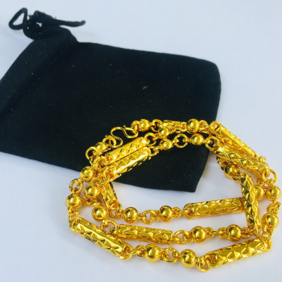 Bộ Dây chuyền Khắc chìm Dấu X Mạ Vàng 18k, Dài 45cm, Kèm Túi Nhung.