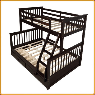 Giường 2 Tầng Gỗ Juno Sofa, 2 Hộc Tủ - 1m/1m4 