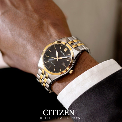 Đồng Hồ Nam Citizen Dây Kim Loại Máy Eco-Drive BM7334-58E - Mặt Đen