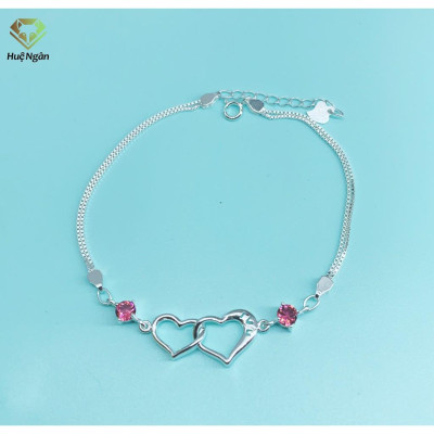 Lắc tay bạc Ý S925 Huệ Ngân - Trái tim xinh RYB 140111