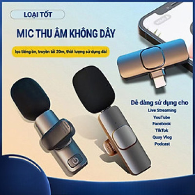 Micro Thu Âm không Dây Dành cho điện thoại Android Cổng Type C , máy tính bảng chất lượng cao Hỗ Trợ Quay Video Livestream - hàng nhập khẩu