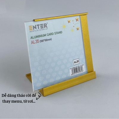 Bảng thông tin để bàn nhôm Enter AL35 100x100mm, Khung thông tin sản phẩm, Khung bảng giá, Kệ trưng bày để bàn