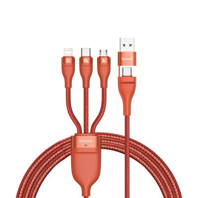 Cáp sạc đa năng 6 trong 1 Baseus Flash Series Two-for-three Data Cable U+C to M+L+C 100W LV874-Hàng chính hãng.