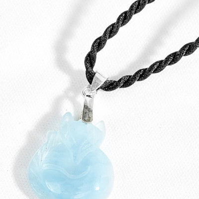 Mặt dây chuyền hồ ly 9 đuôi đá aquamarine Ngọc Quý Gemstones
