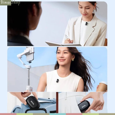 BOYA Mini (Bản Mới 2024) - Micro Đầu Ngón Tay Không Dây, Kẹp Áo, Dùng Cho Điện Thoại, Bắt Xa 100m, Chống Ồn - Hàng chính hãng