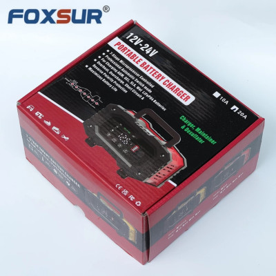 Sạc bình ắc quy FOXSUR 20A 12V/24V (6Ah - 300Ah) sạc bình ô tô xe máy xe tải pin sắt LiFePO4