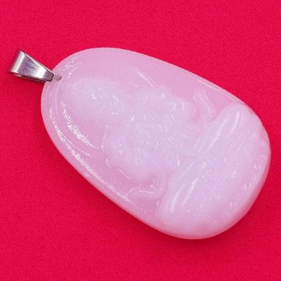 Mặt Phật Như Lai Đại Nhật thạch anh trắng 4.3cm - phật bản mệnh tuổi Mùi, Thân