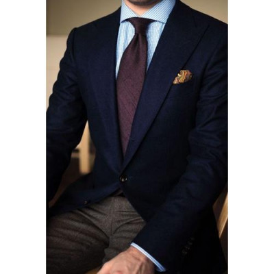 Cavat 8cm bản lớn Hàn Quốc cao cấp, hoa xanh - Tặng kèm hộp Full box