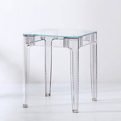 Bàn cafe tiếp khách sang trọng TE1540-06G Nội thất Capta Bàn tiếp khách cao cấp mặt kính cường lực trong suốt khung nhựa PC trong suốt hàng nhập khẩu hcm