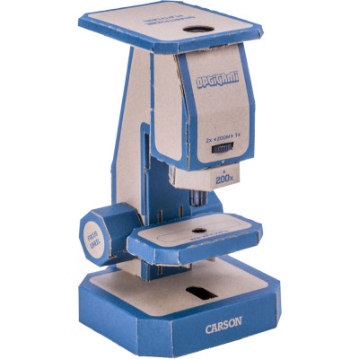 Kính hiển vi giấy tự lắp ghép cao cấp Carson Optigami OG-100 (50-400x) (giúp trẻ em khám phá kính hiển vi) - Hàng Chính Hãng