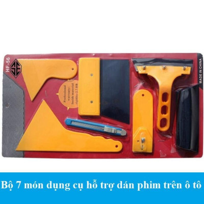 Bộ dụng cụ dán phim cách nhiệt, dán decal ô tô 7 món - dụng cụ cạo, tháo decal, phim cách nhiệt