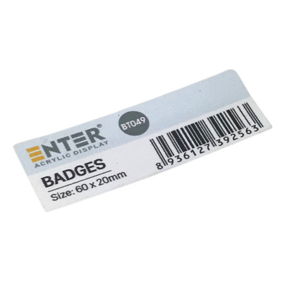 Phôi thẻ tên inox Enter BT049 60x20mm vàng xước N010 (10,50) - Bịch (10)