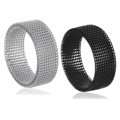 Nhẫn nam nữ xích lưới Elas thép không gỉ trangsucpt hiphop đường phố Unisex - Nhẫn Dring PTNNA30