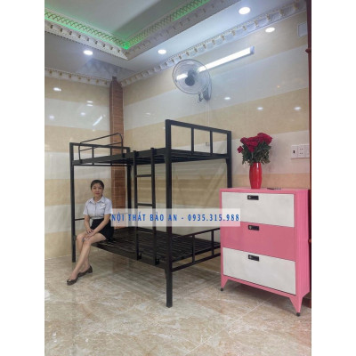 Giường sắt tầng trụ vuông - kích thước 0.8mx0.8m - hình chụp thật - Nội Thất Bảo An