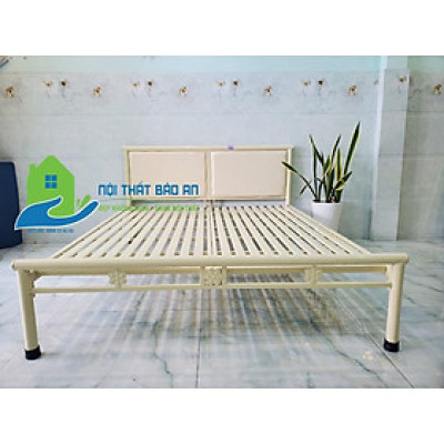 Giường sắt kích thước ngang từ 0,8M đến 1m8 dài 2M – GS50 mẫu đơn giản, tiện dụng, dễ dàng tháo ráp di chuyển.
