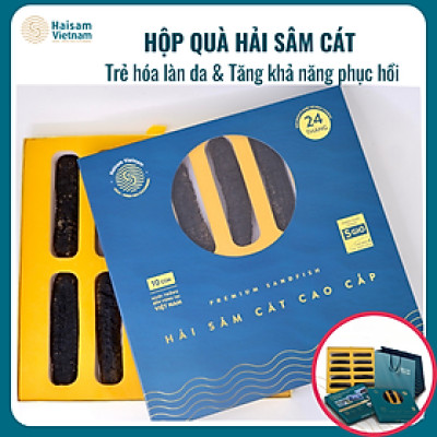 Hộp Quà Hải Sâm Cát - 10 Con Sấy Thăng Hoa- Quà Tặng Sang Trọng Giàu Collage Type 1, Trẻ Hóa Làn Da, Phục Hồi Vết Thương