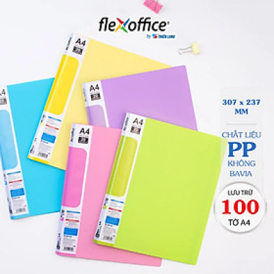 Bìa hồ sơ màu Pastel 20 lá nhựa PP Thiên Long Flexoffice FO-DB007/NĐ